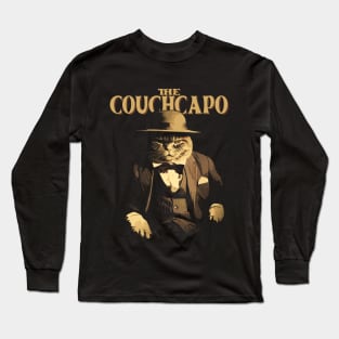 Funny Gangster Cat Couch Capo Cat Dad Men, Women Long Sleeve T-Shirt